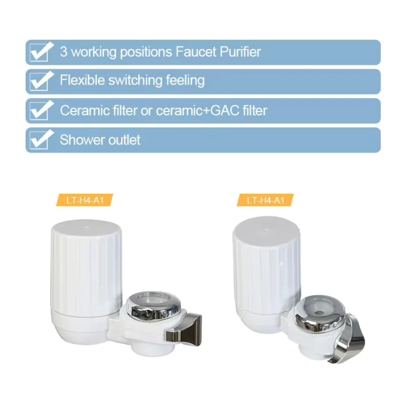 New Style Faucet-Mounted Manual Water Filter Tap Water Purifier for Household & Car Use with Activated Carbon Cartridge