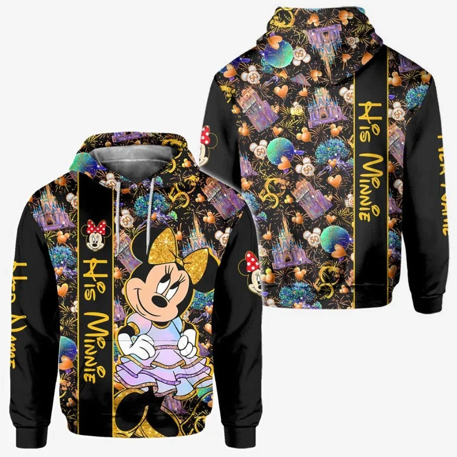 

2024 Disney Mickey Minnie Magic Couple 50th Anniversary Men and Women Hoodie Personalized Cartoon Hoodie Unisex Gift Hoodie Zip