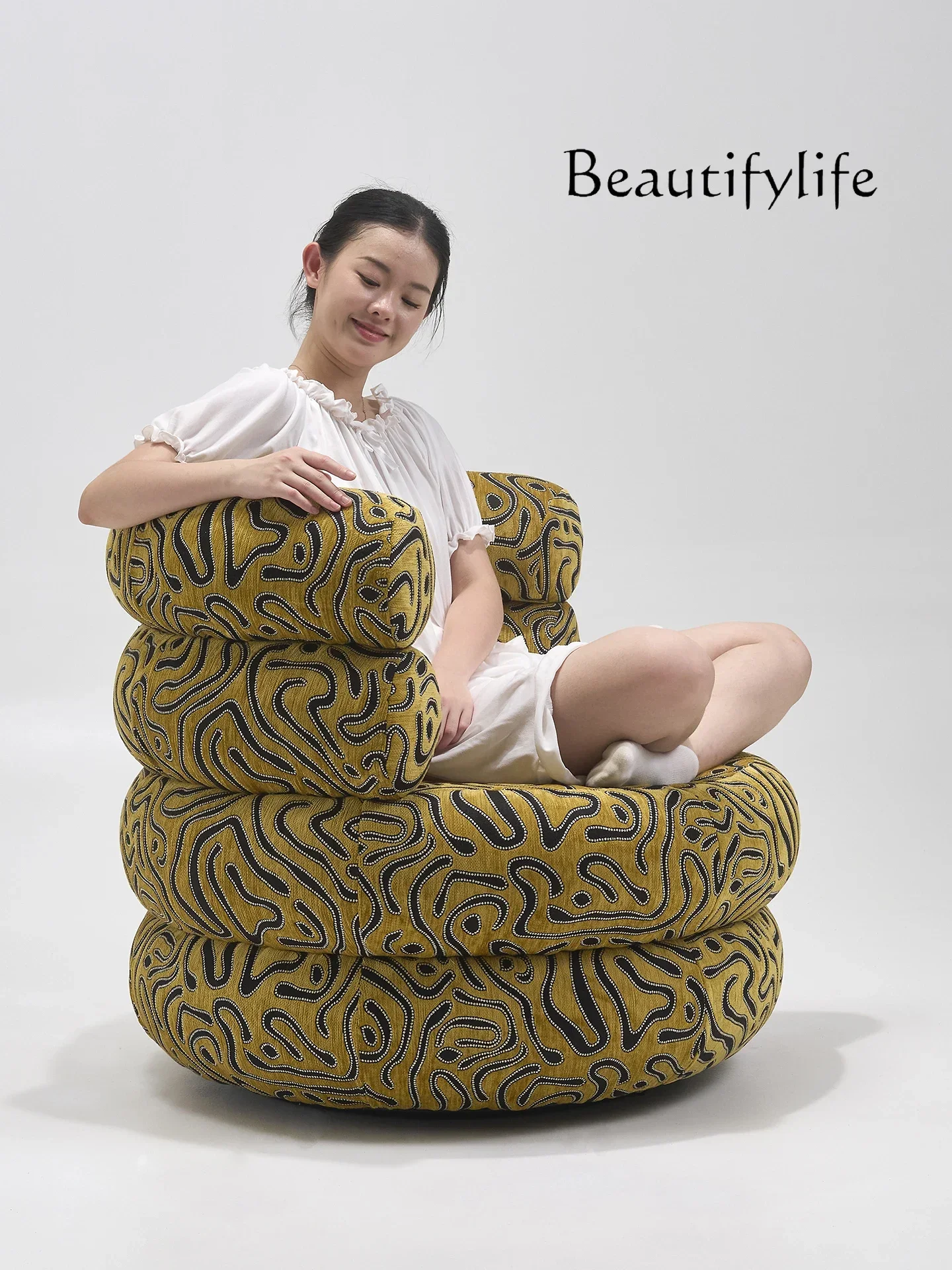 A44 Hi Italian minimalist single sofa chair leisure living room hotel lazy designer rotating high sense
