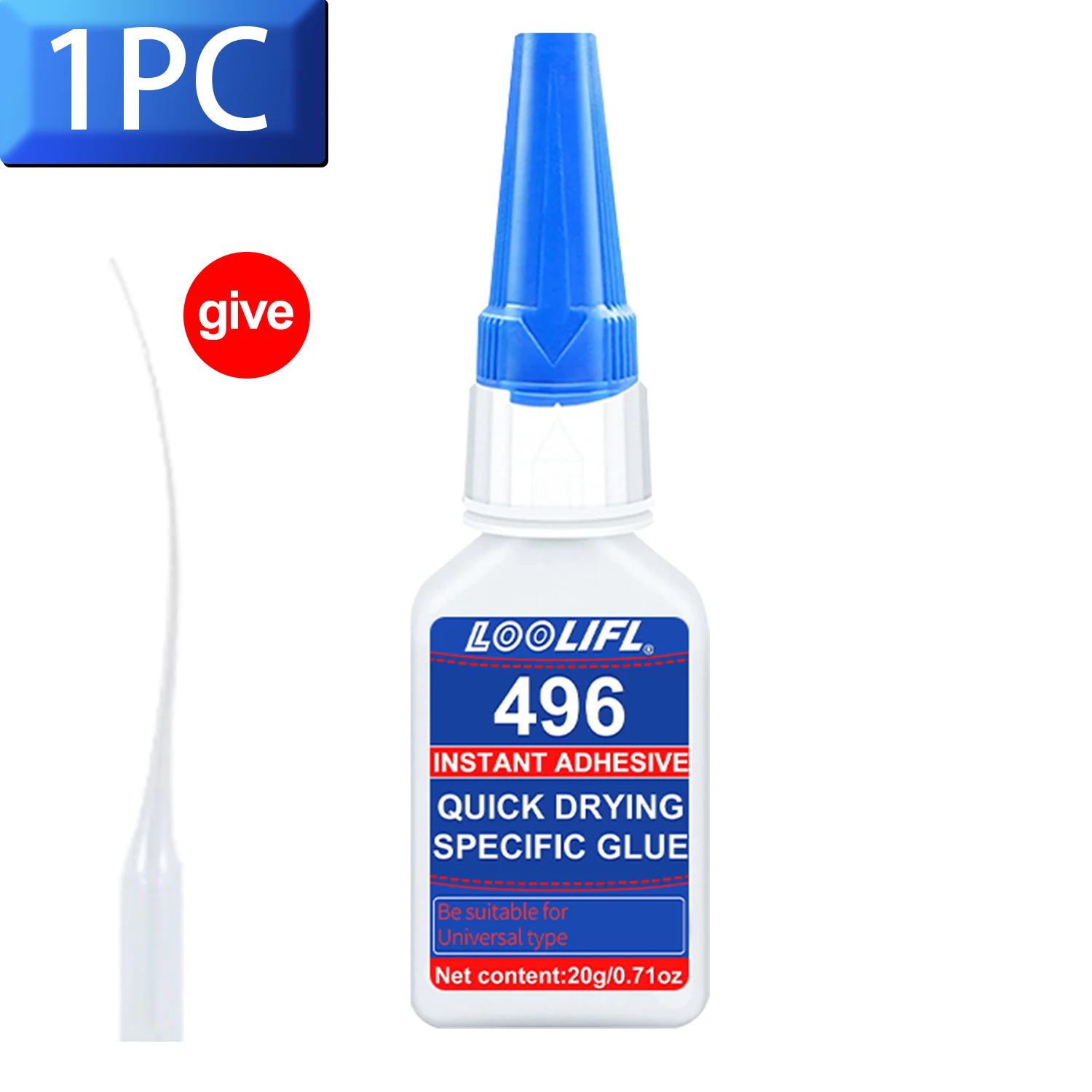 496 Multifunctionele superlijm Cyanoacrylaatlijm 20g Instant snelle lijm Rubber Hout Glas Sterker Alle lijmtools