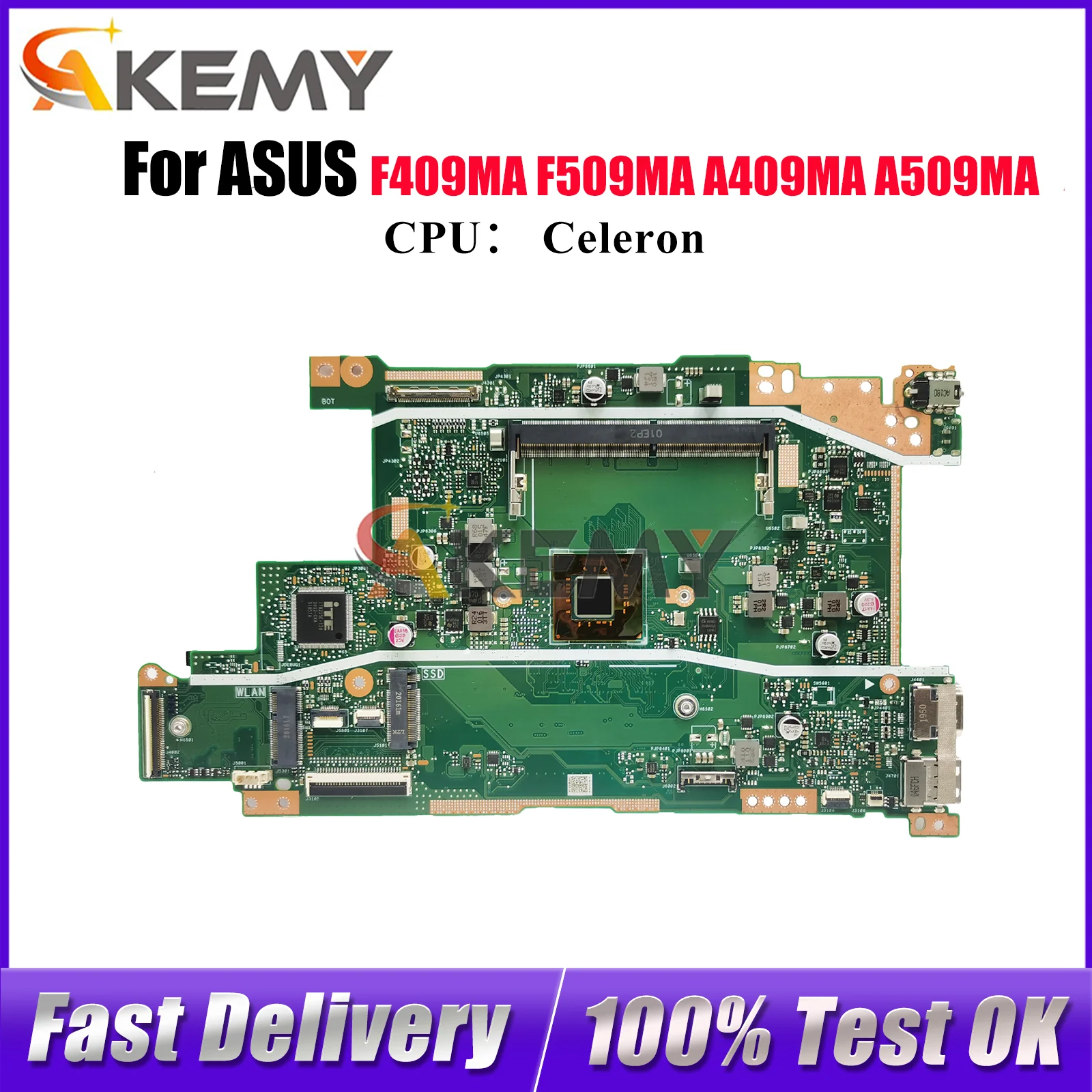 

X409MA Материнская плата для ноутбука ASUS VivoBook A509MA X409M A409MA X409MA F509MA F409MA Материнская плата с процессором Celeron, тест ОК, быстрая доставка