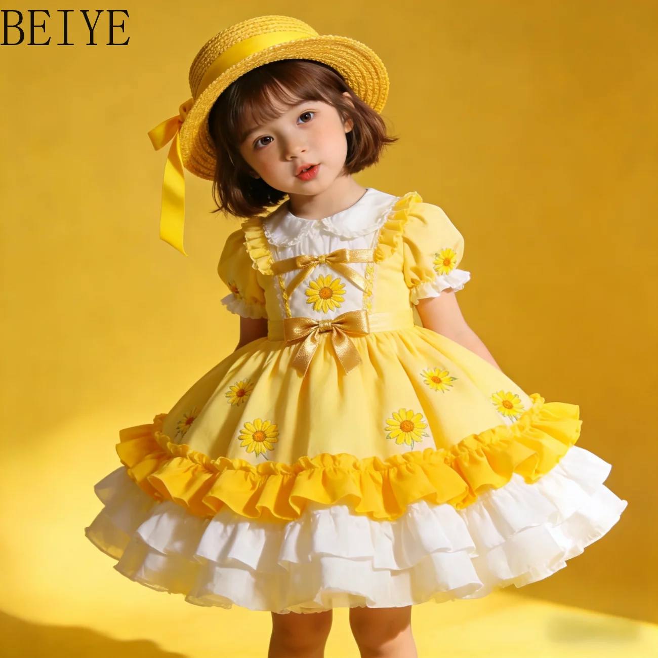 

Girls' 2026 Summer New Kawaii Baby Lolita Princess Dress with Cute Floral Print Children's Short Sleeve Dresses for Girls