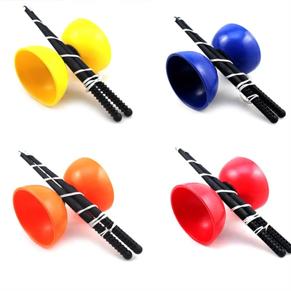 Leather Bowl Diabolo Yoyo Soft Material with Sticks Rope Diabolo Triple Bearing Juggling Toy Plastic Yoyo Chinese Toy