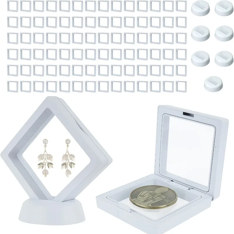 10Pcs Floating Display Case Frame Ring Necklace Earring Packaging Box Jewelry Coin Display Stand Holder