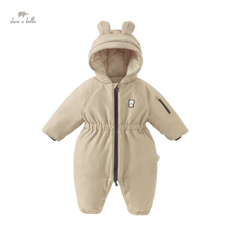 Dave Bella Baby Jumpsuit Newborn Creeper 2024 New Autumn Winter Boys Girls  Fashion Casual Cute Romper Outdoor Warm DB4242583