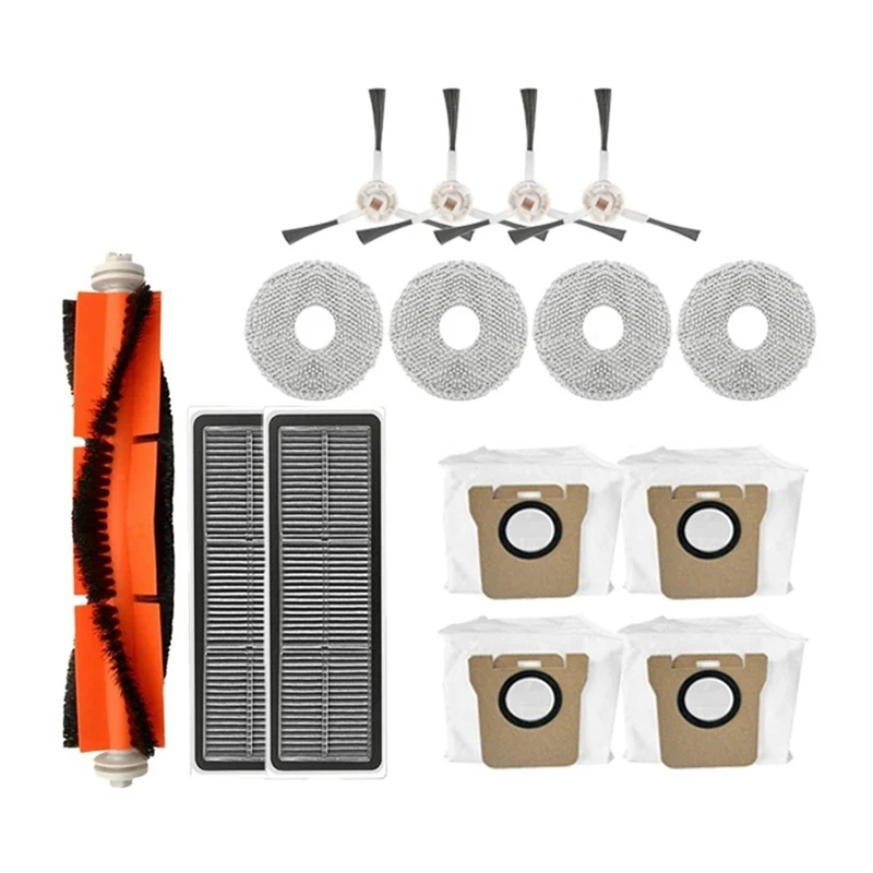 N85R-For Xiaomi Mijia Omni 2 C102CN, B101CN, B116CN, X10+ جهاز آلي لتنظيف الأتربة فرشاة جانبية رئيسية فلتر Hepa ممسحة كيس الغبار أجزاء