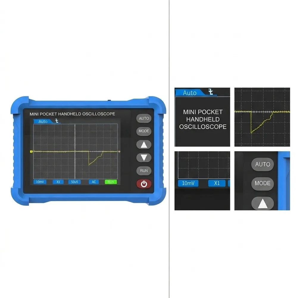 HP-250K/HP-500K Handheld Digital Oscilloscope 2.8in Protable Oscilloscope 2.5MS/s 250kHz/500kHz Bandwidth Electronic Repair Tool