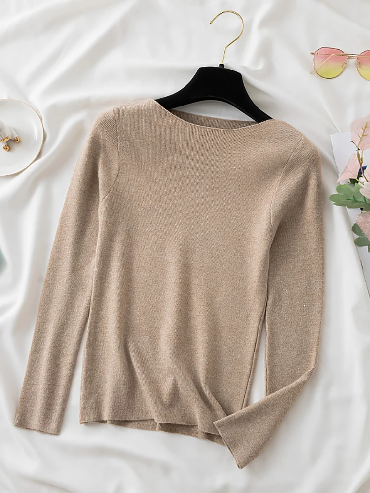 Women Sweaters Slim Knitted Pullovers High Quality Simplicity Warm Sweater Female O-neck Basic Solid Casual Top