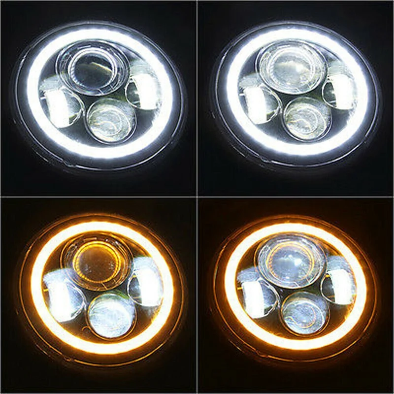 For  CG125 GN125 Headlight Angel Eyes Four-Eye Headlight LED Retro Headlight Motorbike Accessories Modification