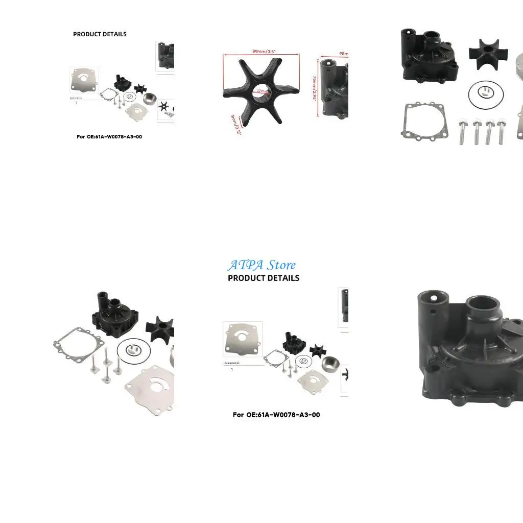 

U13C Replacement Impeller Repair 61A-W0078-A3-00 61A-W0078-A2-00 Water Boat Rubber Durable Marine For Outboard Motor