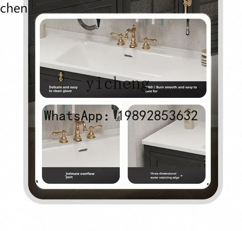 BB  Corian Integrated Basin Multi-Functional Storage Rack Floor-Standing Smart Bathroom Cabinet