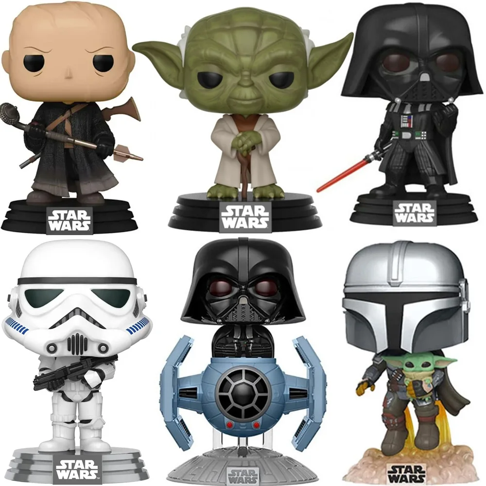 Funko Pop Movie StarWars Boba Trooper Mandalorians 402 Skywalkers Darth Vaders 428 Chewbacca Yoda Boba Fett Action Figure Toy