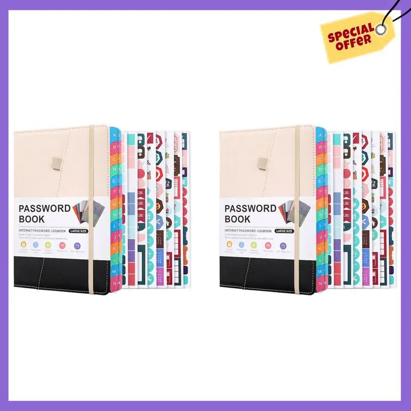 

-A96Z 2X Password Keeper Book With Alphabetical Tabs For Seniors, Password Notebook D