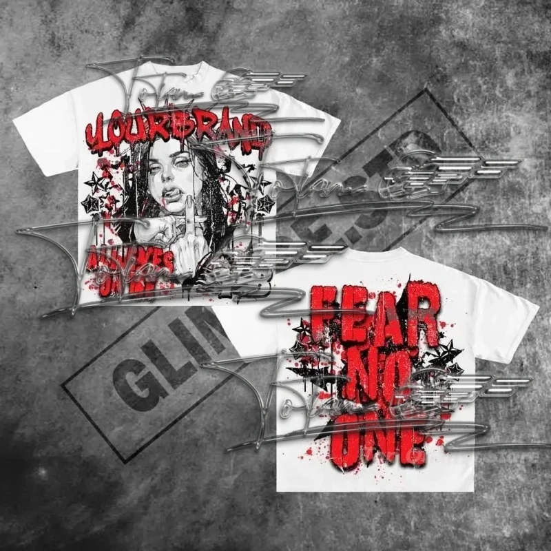 

Повседневная уличная одежда 2024, топы y2k, футболки с буквенным рисунком, футболка большого размера, готическая мужская одежда, Harajuku, уличная готическая новинка, MOTO