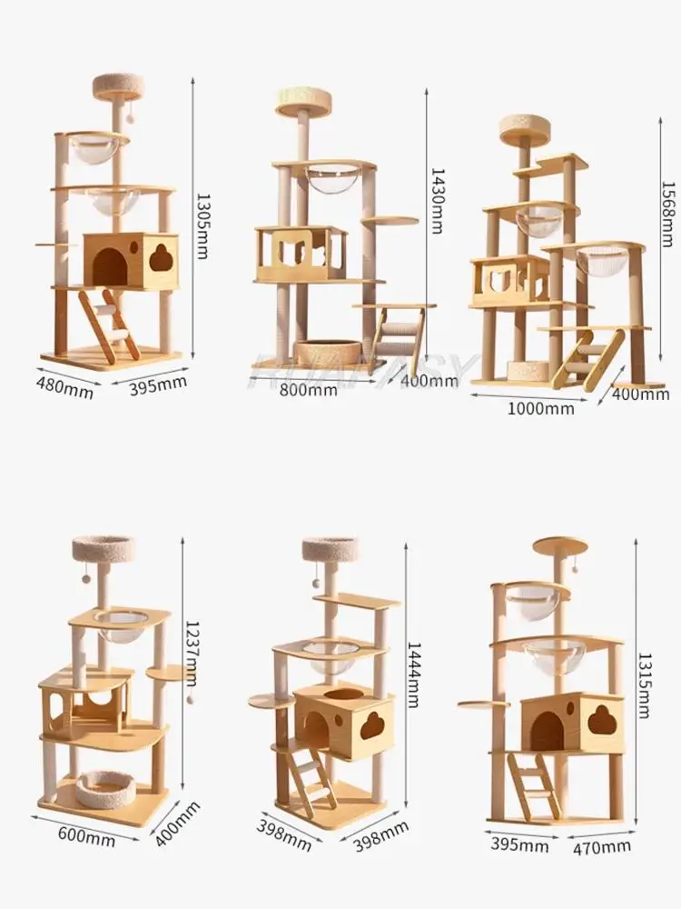 Imagem -04 - Multi-nível Madeira Cat Tree Brinquedos Post Condo Cat Tree Shelf Coçar Jumping Platform Cozy Poleiro Nest Tower Torre de Escalada