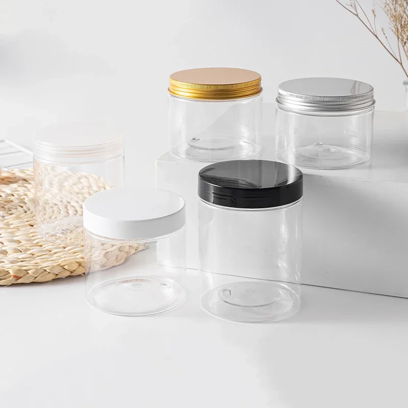 

Clear PET Plastic Jars 150ml 200ml 250ml Transparent Empty Cosmetic Mask Cream Wax Packaging Containers Pots with Lids