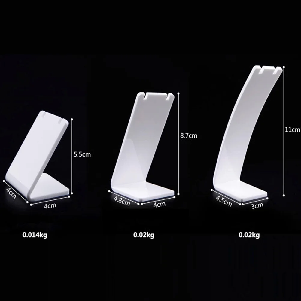 

3Pcs Necklace Display Stand White Acrylic Pendant Holder Jewelry Organizer Storage Rack for Retail Show Countertop Display