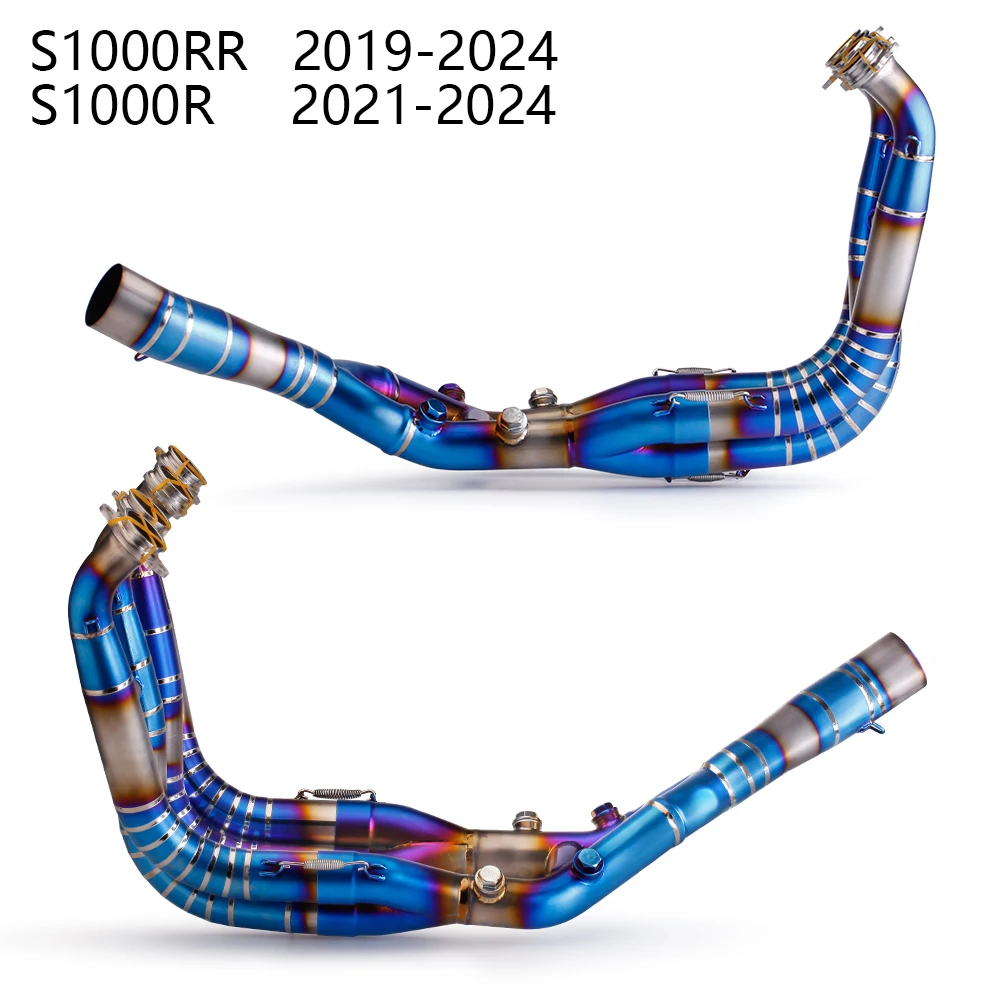 

Exhaust System Slip On Motorcycle Titanium Alloy Header Front Link Pipe Connect Muffler For S1000RR 2019-2024 S1000R 2021-2024