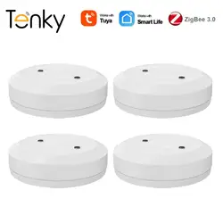 Detector de fugas de agua Tuya ZigBee, Sensor de inundación, alarma de conexión de agua, monitoreo remoto de vida inteligente, funciona con puerta de enlace Zigbee