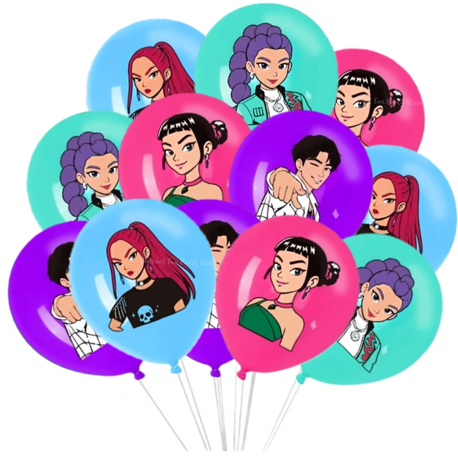 12 قطعة شيطان الصيادين بالونات الحفلات Kpop أنيمي 12 بوصة اللاتكس بالون مجموعة استحمام الطفل صبي فتاة حفلة عيد ميلاد زينة الاطفال هدية #3