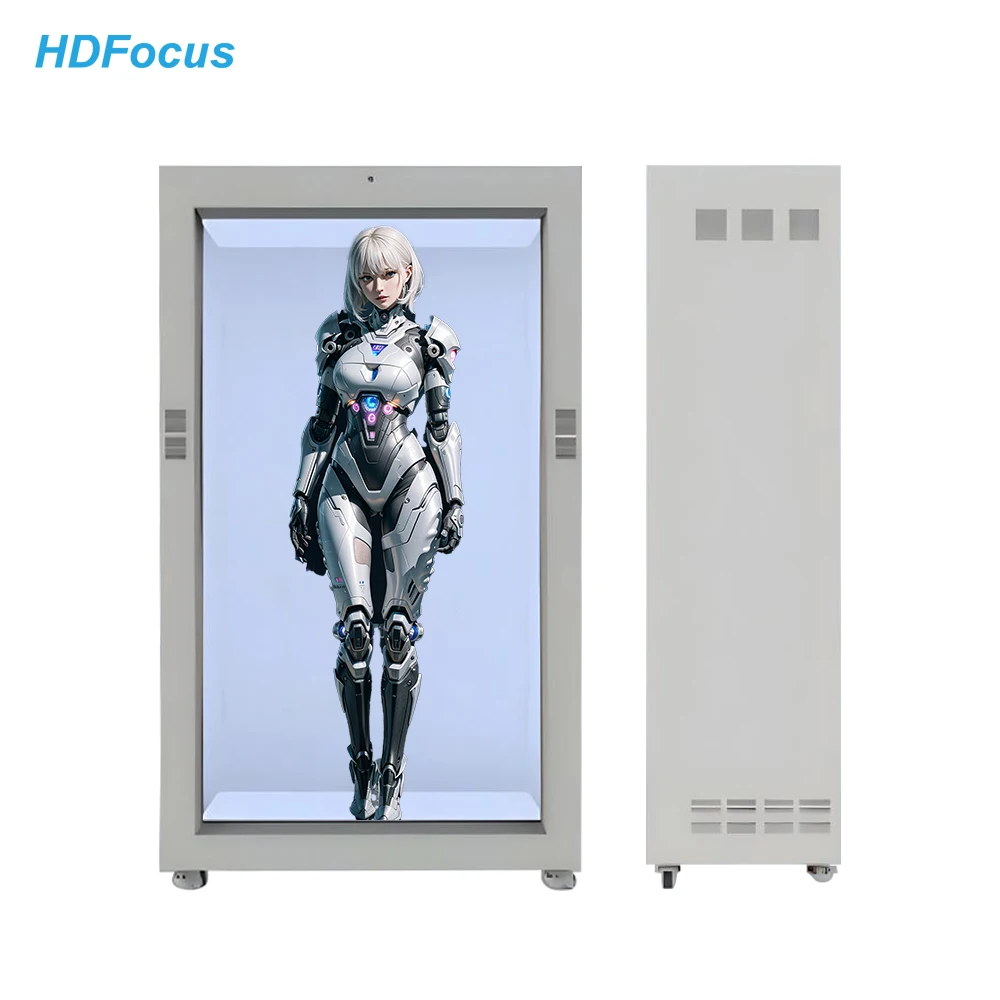 65 - 86 Inch Hologram Display Box 3D Transparent LCD Showcase Life Size Virtual Avatar Cabinet for Museum Showroom Exhibition