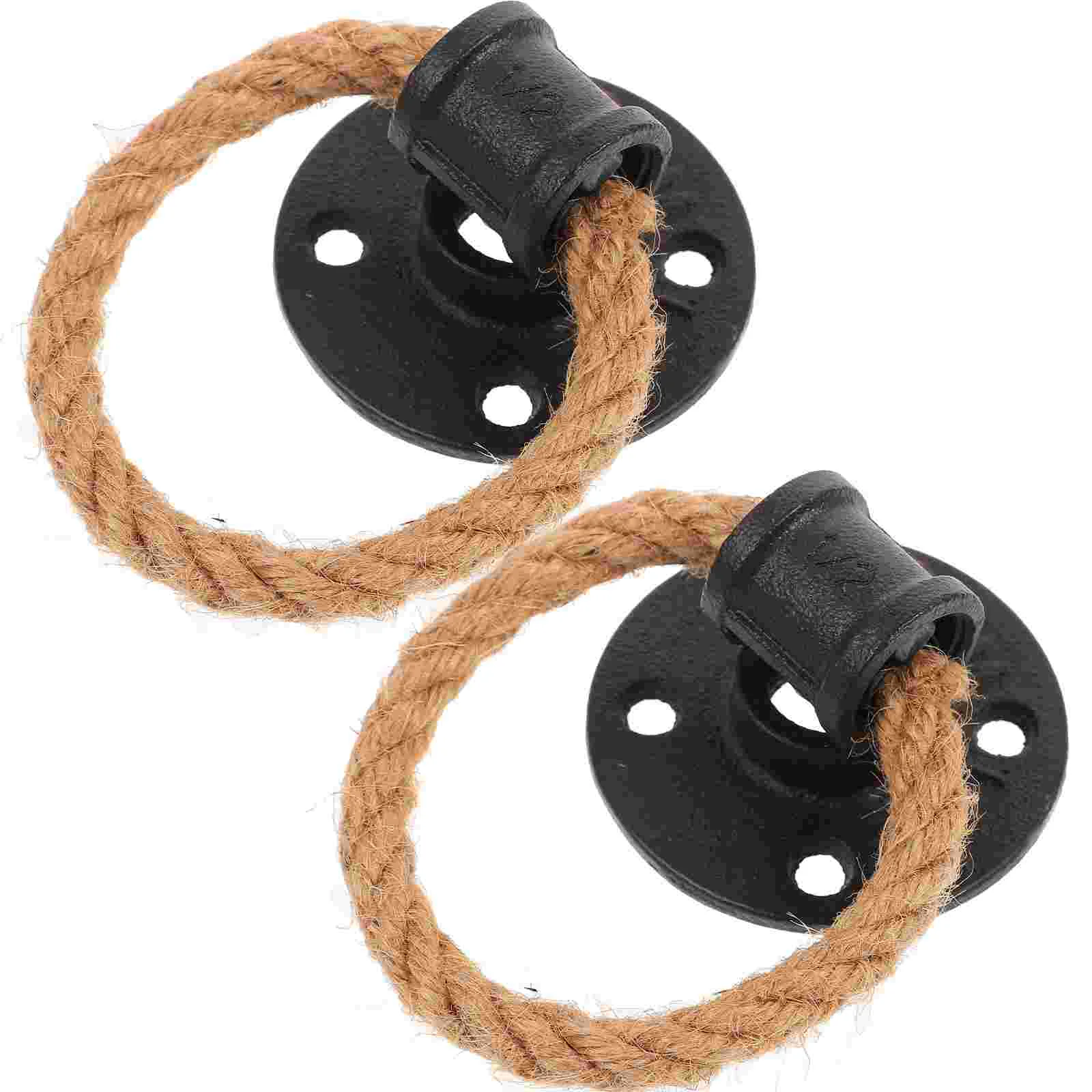 Front Rope Pull Ring Vanity Krukken Vintage Deurgreep Meubilair Glijdende Zwarte Knop