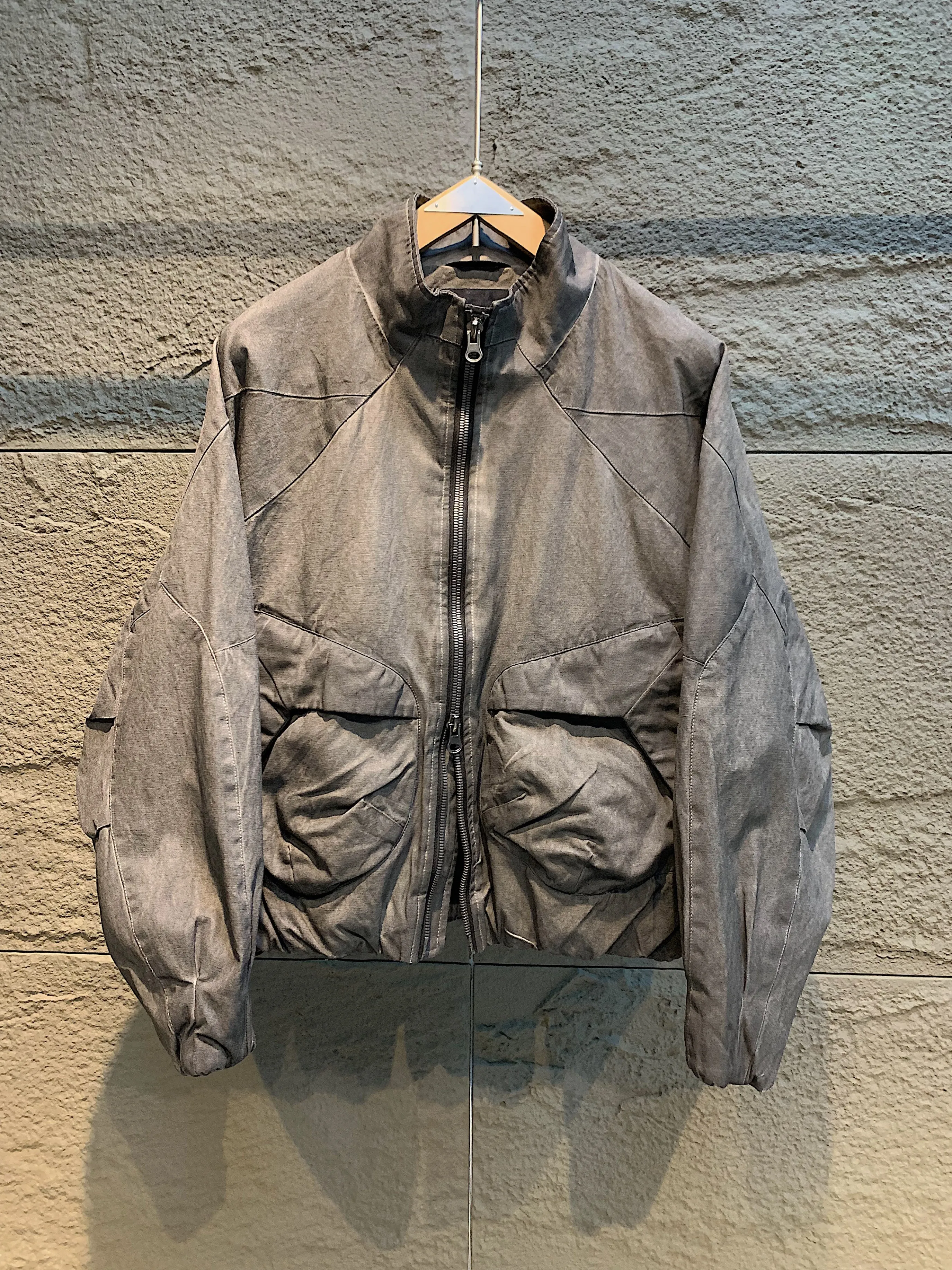 Distressed Gray Men's Waste Soil Wasteland Deconstruction Washing Machine Super Handsome Couple Jacket