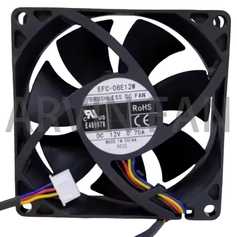العلامة التجارية الجديدة EFC-08E12W 12V 0.70A 8025 8cm مروحة