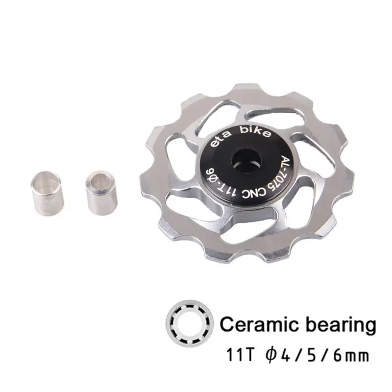 New Ceramic Road Bike Rear Pulley Derailleur Guide MTB Ceramic Bearing for Jockey Wheel for Shimano Sram, Support 7/8/9/10 S