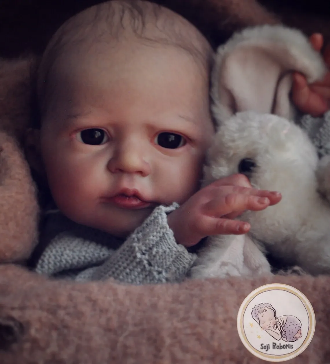 NPK 19inch Unassembly Already Painted 3D Skin Reborn Heron DIY Doll Kit Unfinishe Doll Parts with Cloth Body and Eye Include