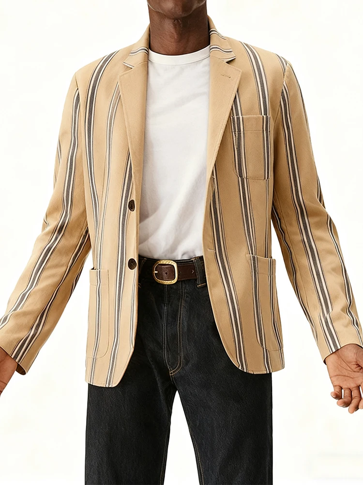 أنيق ليوبارد الطباعة جاكيتات رجالي ربيع الخريف Vintage زرر التلبيب السترة سترة معطف الرجال Vintage سليم صالح سترة القمم