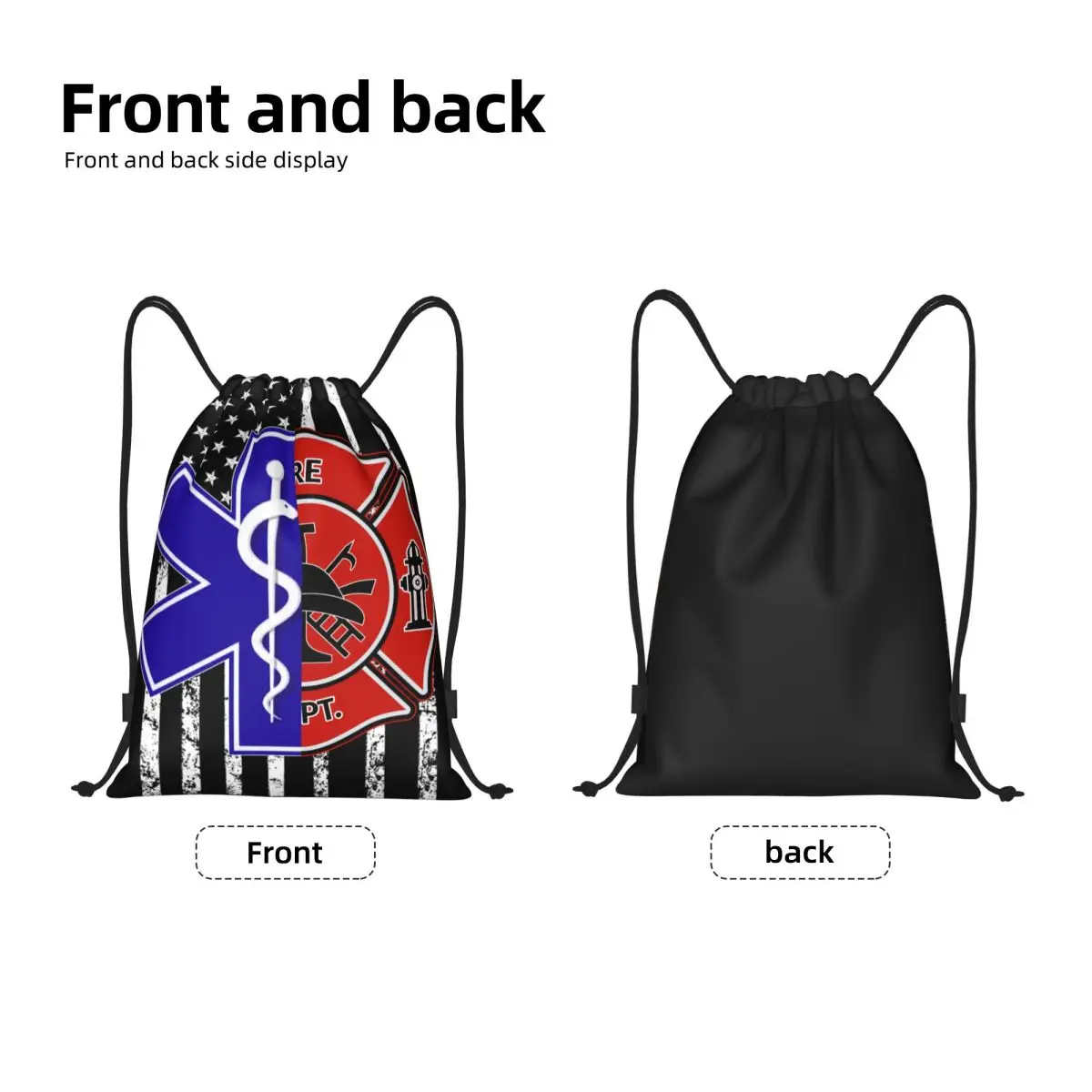 Emt Star Of Life Paramedic Doctor Ambulance Drawstring Bag Women Men Foldable Sports Gym Sackpack Shopping Storage Backpacks