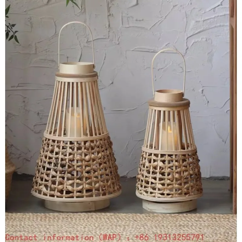 

【Popular】Floor-to-ceiling Wooden New Chinese Electronic Candle Candle Holder, High-end Lantern B&B Hotel Model Room