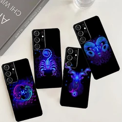 Twelve Constellations Case For Samsung Galaxy S24 Ultra S22 S23 Plus Note 10 Note 20 S8 S9 S10 S20 S21 FE Cover