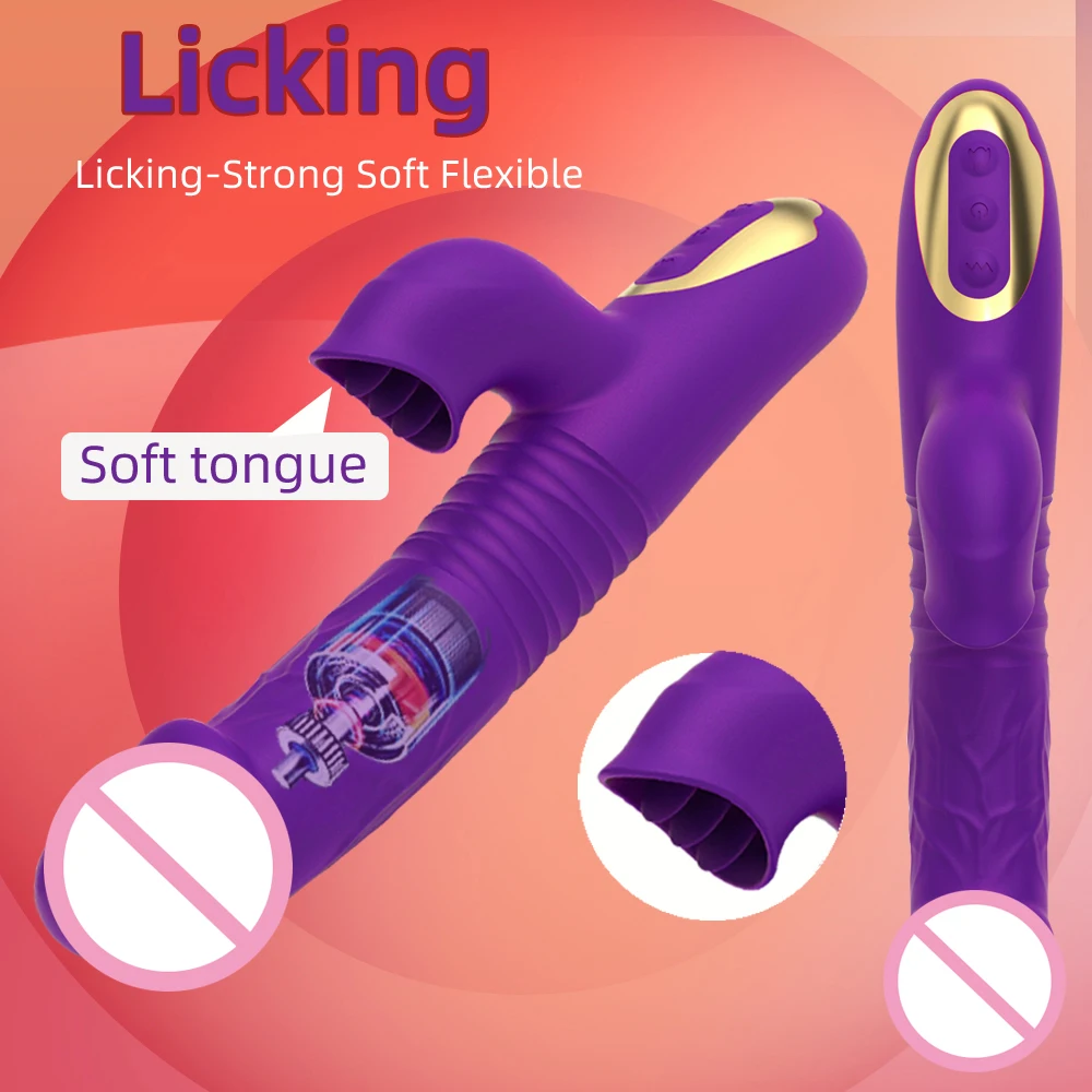 Thrusting دسار لعق هزاز للنساء G بقعة البظر محفز 5 وضع التوجه أرنب هزاز لعبة الجنس الكبار للنساء #3