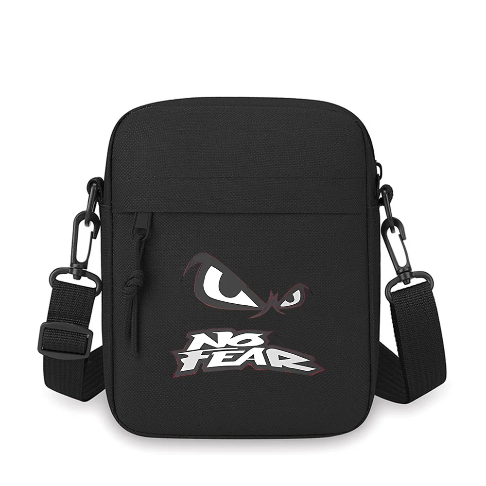 Aggressive eyes and words,courage Fearless design. Men Crossbody Bag Single Shoulder Women Cartoon Anime Film Printing Design Un