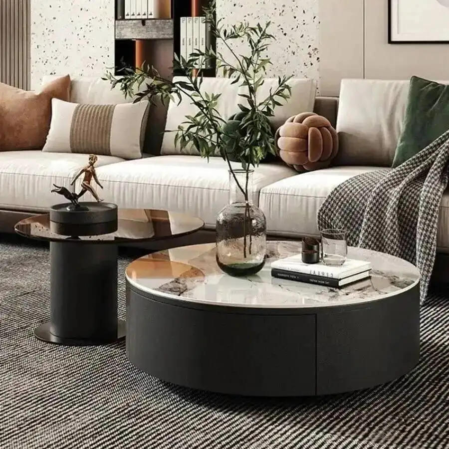 Tables Gloss Down Ultra Low Industrial and Up Coffee Metal Natural Hall Round Table Aesthetic Black Bijzettafel Home Furniture