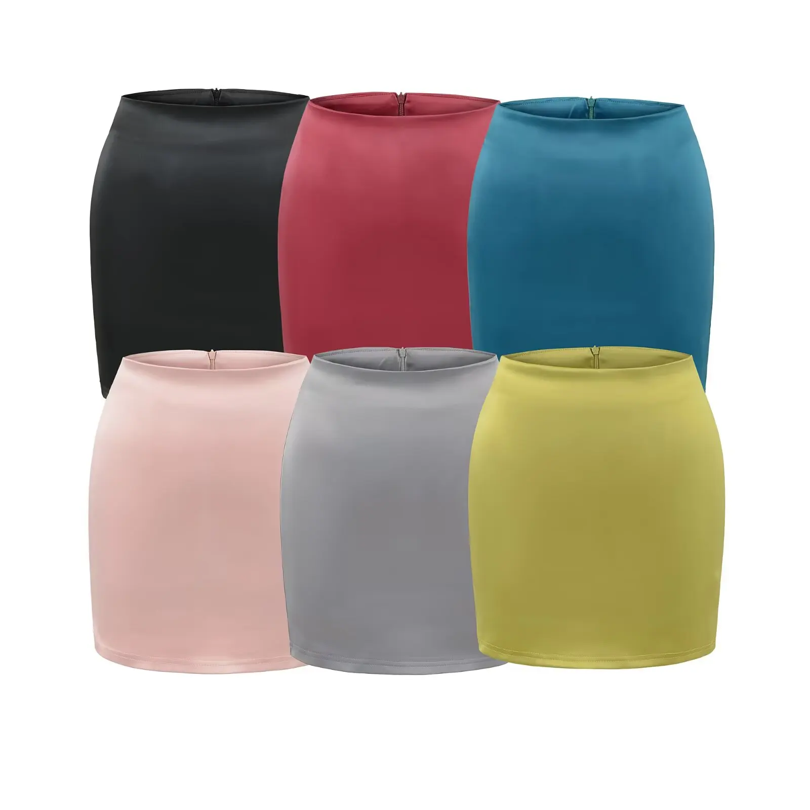 Sexy High Waist Short Satin Skirt Body Shaping Anti Exposure Half-length Pure Desire Fashionable Casual High Waist Skirt