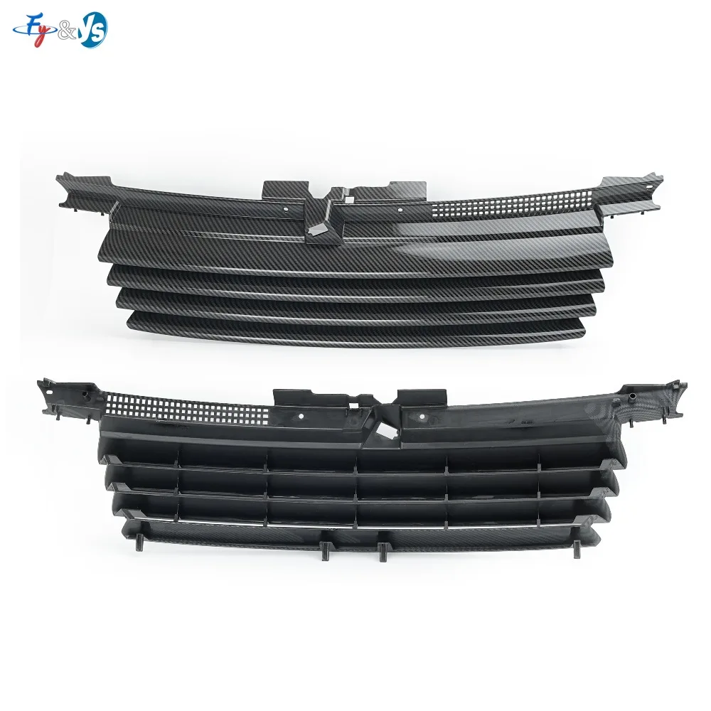 Carbon Fiber Style Front Grille for Jetta MK4 Bora MK4, ABS/Carbon Fiber Replacement Bumper Mesh, Sport Racing Style Upper Grill