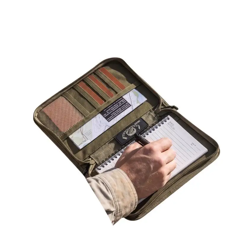 New 1Pcs Tactical A5 Notebook Cover EDC Organizer Zippered Waxed Canvas With Pen Holder For Hunting
