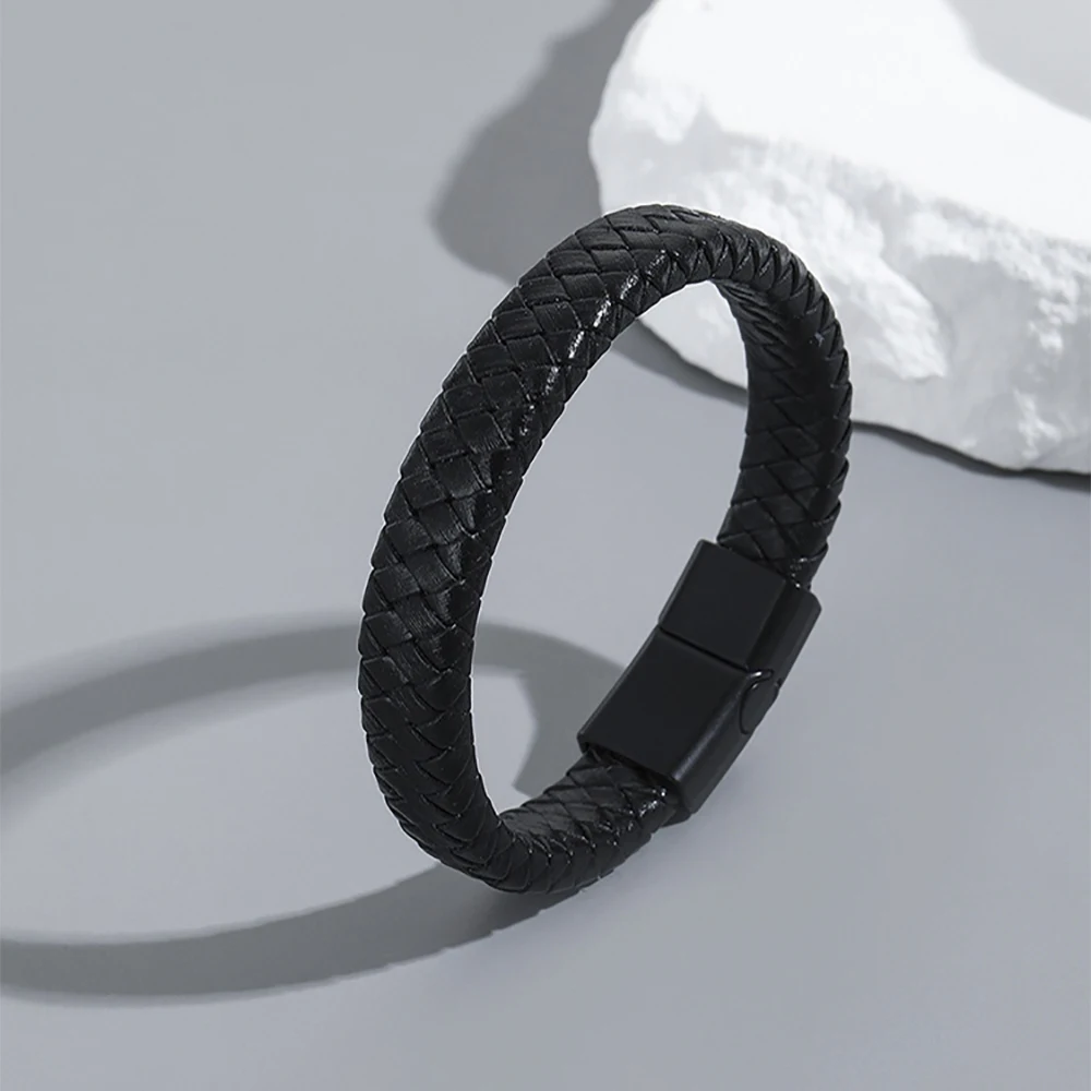 1m Echtes Rindsleder Geflochtenes Kordel Flaches Geflochtenes Lederband DIY Schmuckherstellung Armband Halskette Taschengriff Bastel-Lederseil – Detail 9