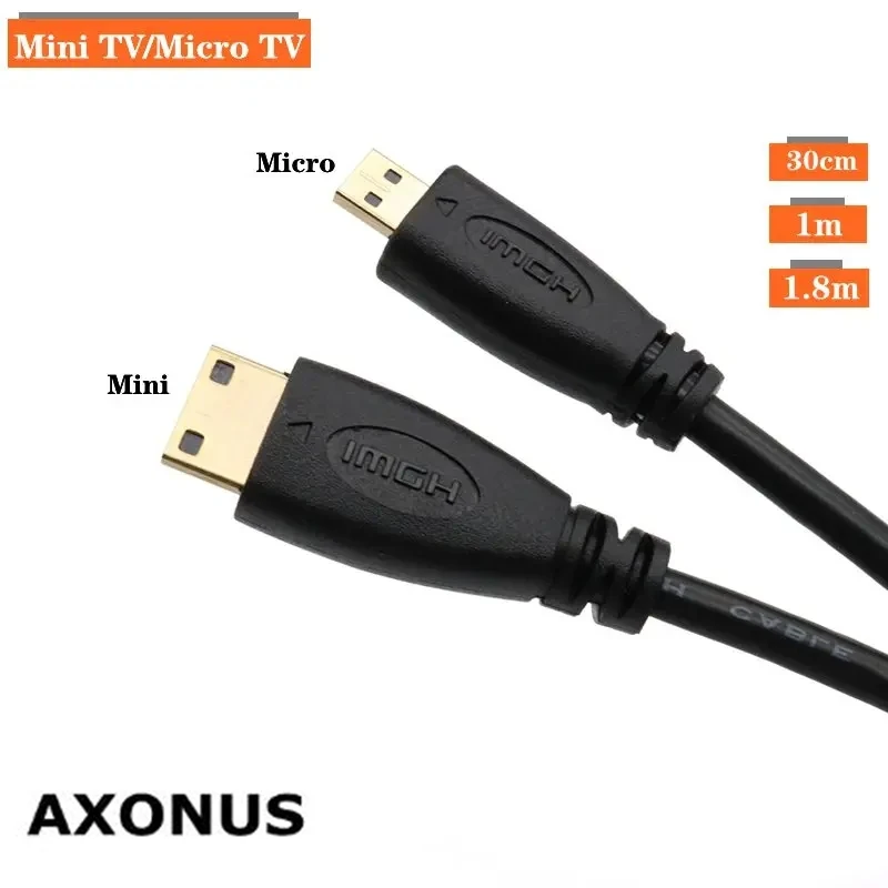 Mini HDMI Compatible To Micro HDMI Compatible Connection Cable, Mobile Computer Connection Cable, Mini Mike HDMI Compatible