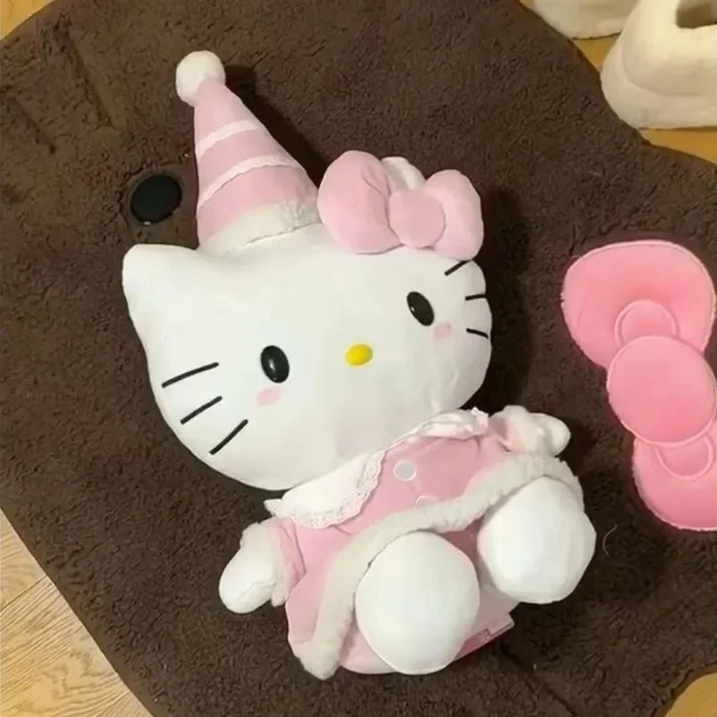 Kreskówka Anime seria świąteczna Hellokittys pluszowe zabawki Kawaii dekoracja sypialni ozdoby śliczna pluszowa lalka prezent dla dzieci