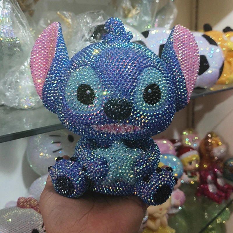 W magazynie Disney 21cm Lilo & Stitch anioł Anime kolekcja figurek lalka Model ozdoba kreskówka skarbonka zabawki prezent