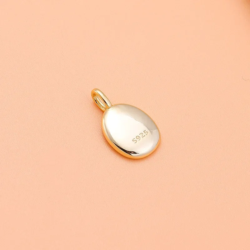 S925 Sterling Silver Gold Plated Accessories Light Luxury Jewelry Tag Handmade DIY Bracelet Necklace Pendant