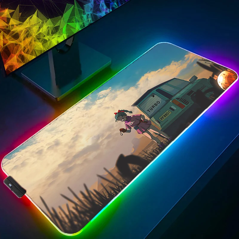 RGB LED Mauspads Schreibtisch Matte Schutz Gaming D-Dragon B-Ball Mousepad Büro Tisch Dekor Tastatur Lange Pad Computer Gamer Matten