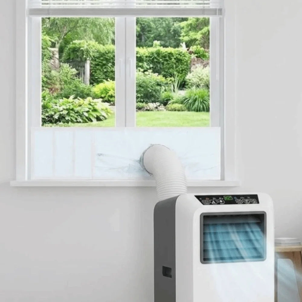 Zipper Style AC Window Seal Cloth Adjustable Length Waterproof Windproof Air Conditioner Cover Hot Air Stop Stability