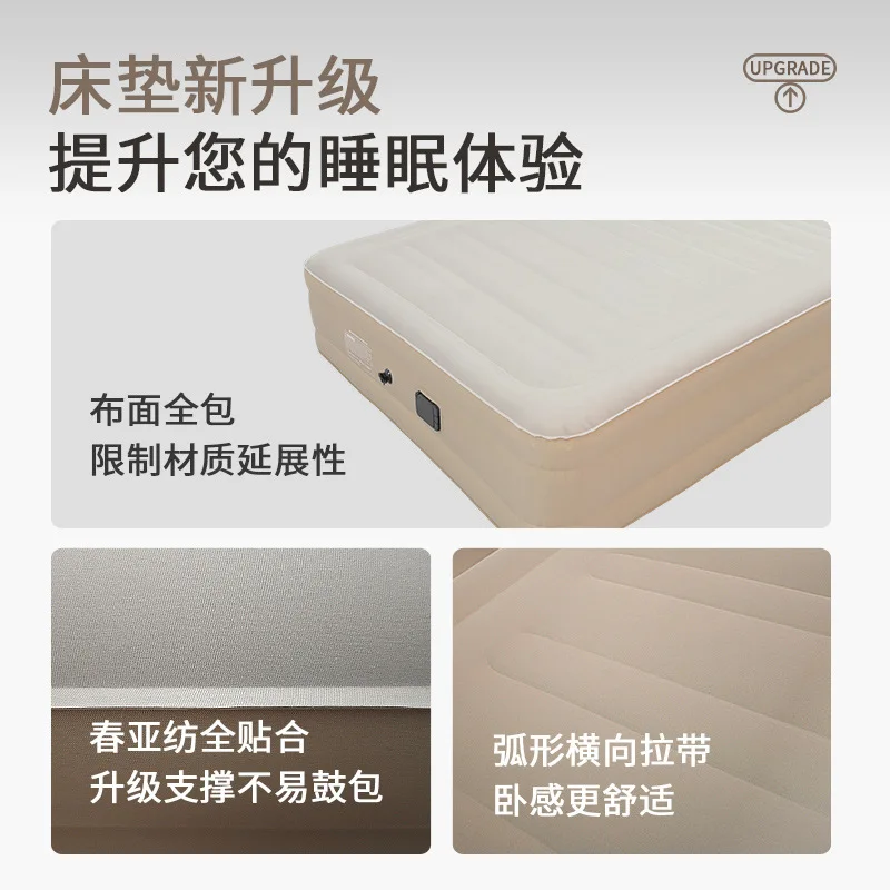 قميص من القماش الحديدي مرتبة أوتوماتيكية قابلة للنفخ خيمة خارجية سميكة للتخييم على الأرض بطابقين للتخييم مرتبة هوائية منزلية محمولة #3