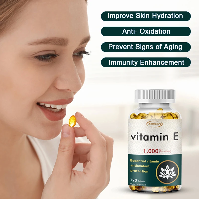 Vitamin E Capsules - Easily Absorbed Form - Supports Skin, Heart and Immune Health - Non-GMO