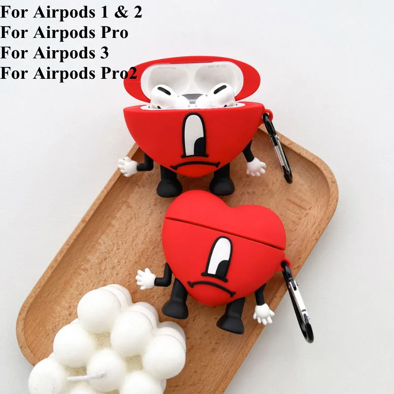 For Apple Airpods 1 2 3 Pro Pro2 Yo Perreo Sola Maluma Wireless Headphone Cover For Air Pods  Bad Bunny Airpod Case Cute 3D Cov